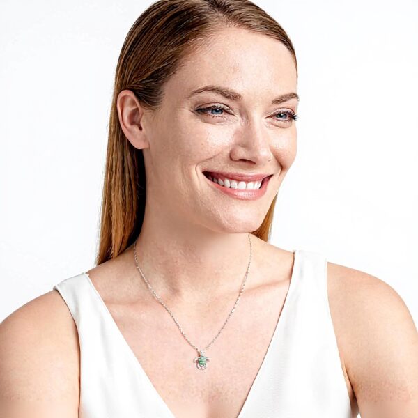 Ciondolo tartaruga argento Sterling zirconi verde PAJ donna