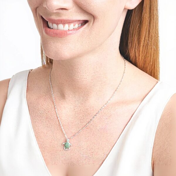 Ciondolo tartaruga argento Sterling zirconi verde PAJ donna