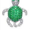 Ciondolo tartaruga argento Sterling zirconi verde PAJ donna