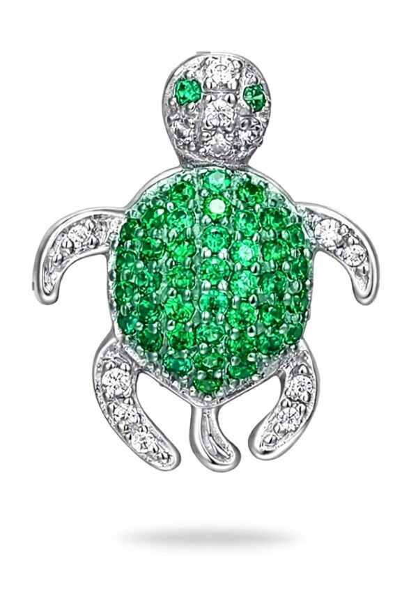 Ciondolo tartaruga argento Sterling zirconi verde PAJ donna