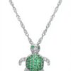 Ciondolo tartaruga argento Sterling zirconi verde PAJ donna