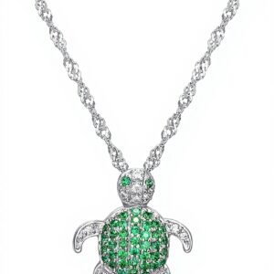 Ciondolo tartaruga argento Sterling zirconi verde PAJ donna