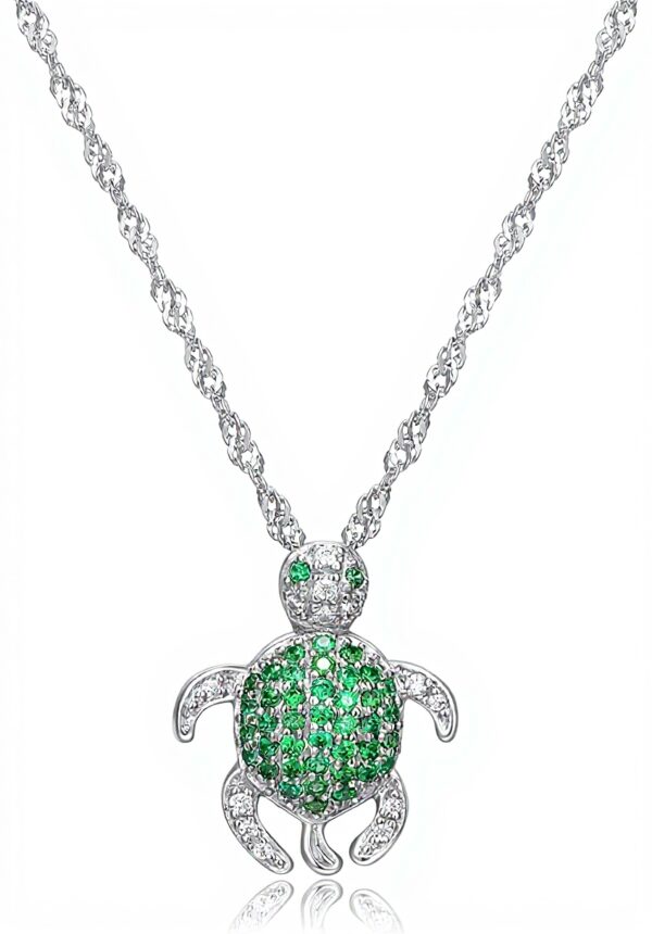Ciondolo tartaruga argento Sterling zirconi verde PAJ donna