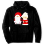Felpa con Cappuccio Natale Santa Acquerello Unisex Adulti