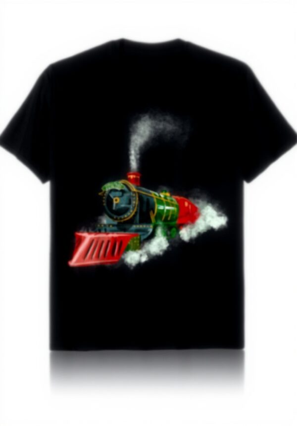 Buon Natale Treno Acquerello Maglietta Uomo Donna Bambini