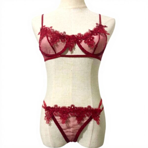 Generisch Set Lingerie Pizzo Donne Plus Size Reggiseno