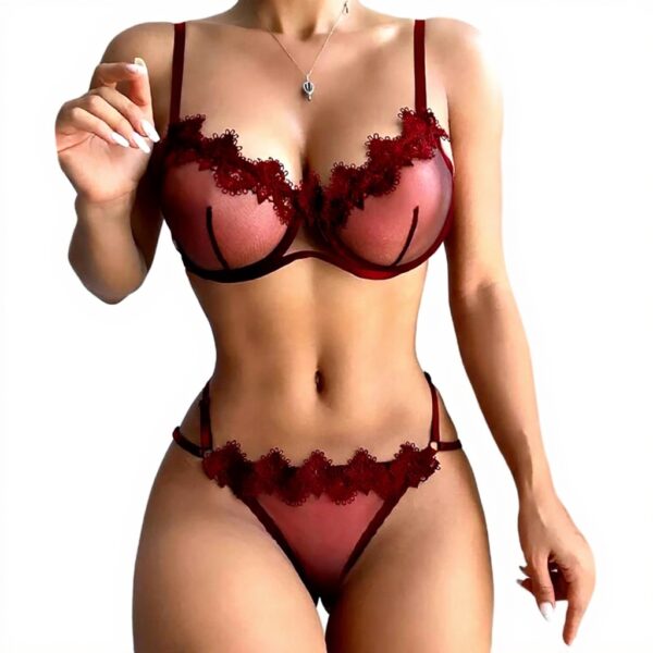 Generisch Set Lingerie Pizzo Donne Plus Size Reggiseno