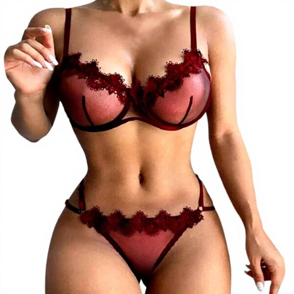 Generisch Set Lingerie Pizzo Donne Plus Size Reggiseno