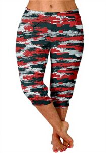 Leggings Capri donna vita alta tasca yoga pantaloni bianchi