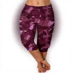 Leggings Capri donna vita alta tasca ritagliata yoga bianchi