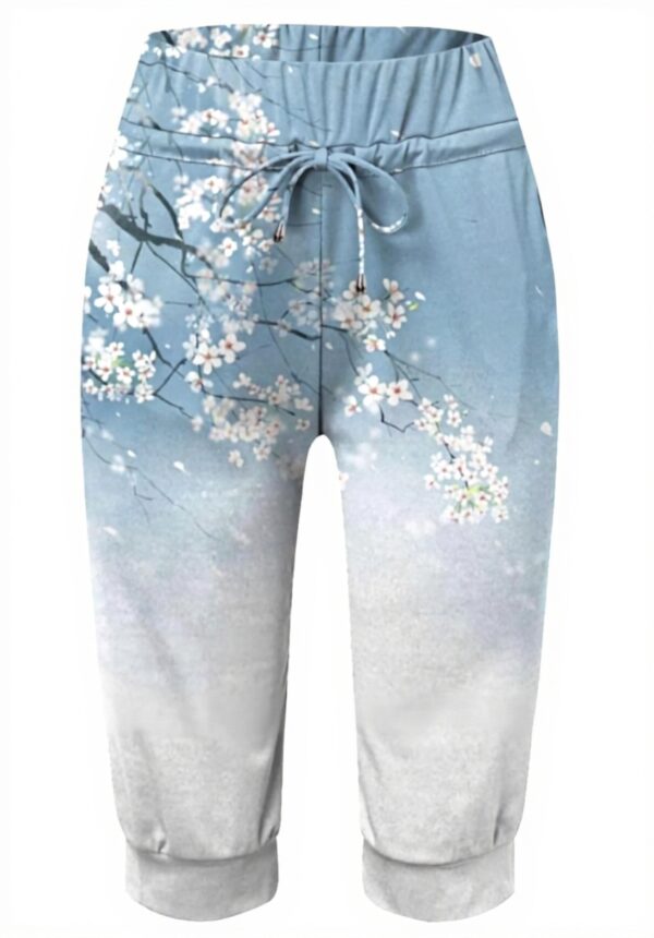 Pantaloni donna elasticizzati vita alta capri yoga casual