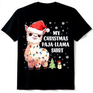 Pigiama Natale Lama Donne Alpaca Maglietta Hasmal Christmas