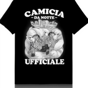 Camicia da Notte Zebra Ufficiale Sleepshirt Divertente Nero