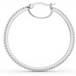 Orecchini cerchio argento placcato platino zirconia cubica