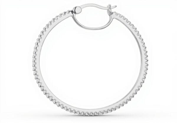 Orecchini cerchio argento placcato platino zirconia cubica