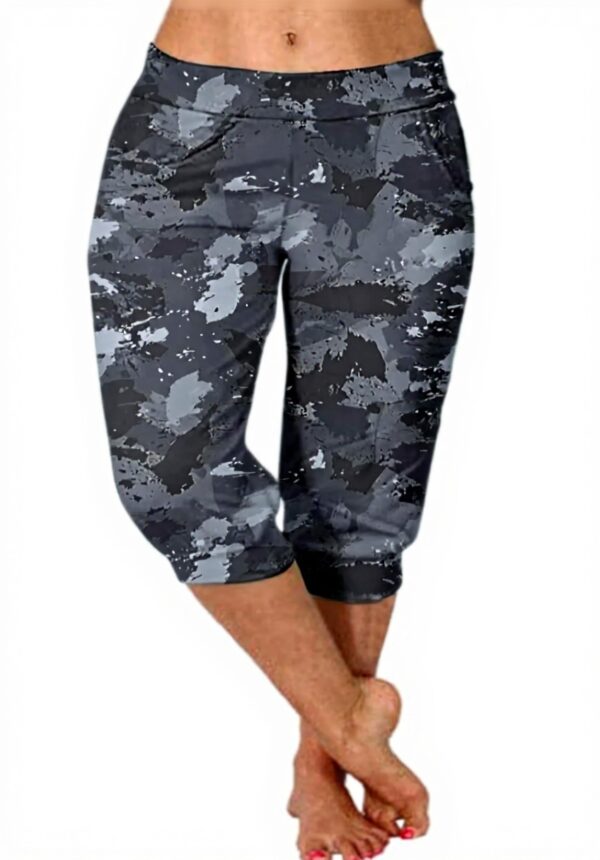 Leggings Capri donna vita alta tasca yoga pantaloni morbidi