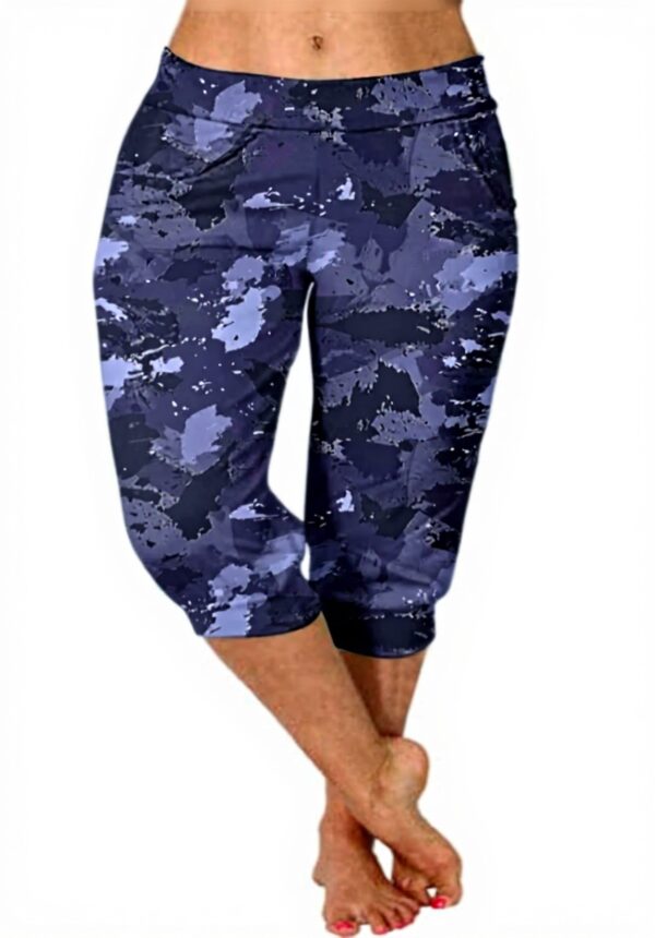 Generic Leggings Capri Donna Vita Alta Yoga Tasca Ritagliata