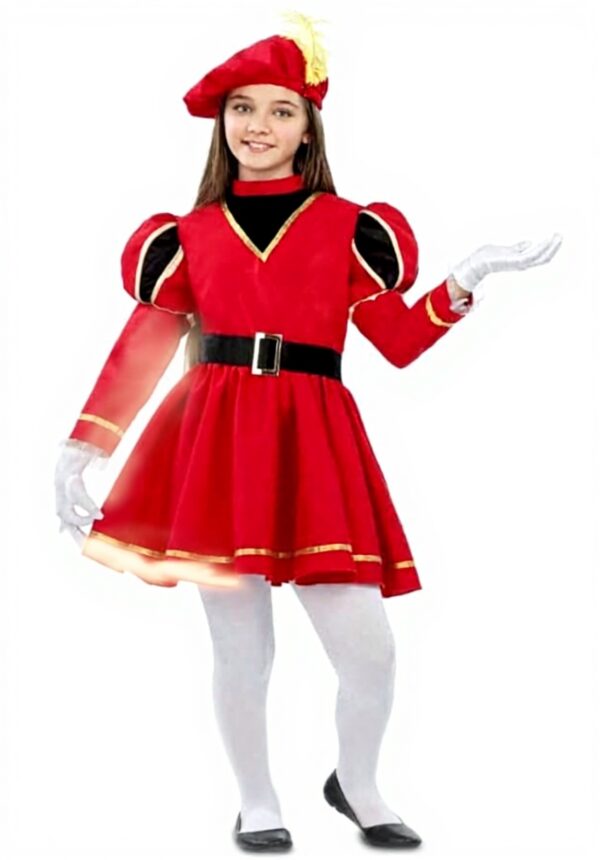 Costume Paje bambina My Other Me rosso vestito cappello