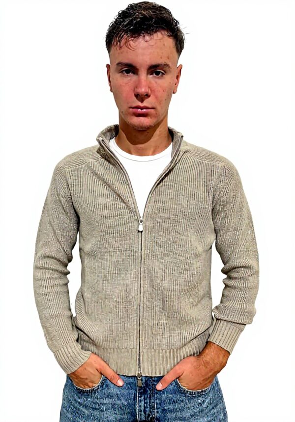 Giubbino Uomo Gran Sasso Lana Rainwool Zip Beige